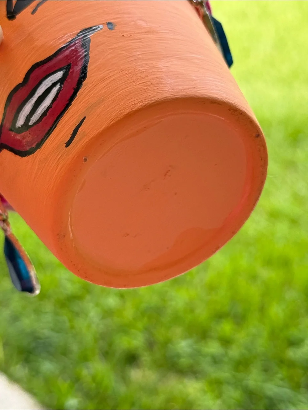 Whimsical Hand-Painted Flower‎ Pot Lady Planter w/Bandana & Earrings